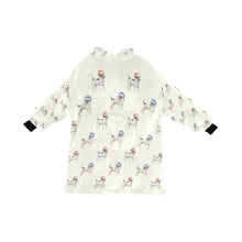 Load image into Gallery viewer, Watercolor Black White Russell Terriers Christmas Blanket Hoodie-Blanket-Apparel, Blanket Hoodie, Blankets, Dog Mom Gifts, Jack Russell Terrier-Ivory White-ONE SIZE-13