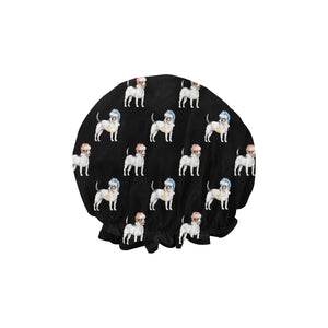 Watercolor Black White Russell Terriers Christmas Elastic Reusable Shower Caps-Accessories-Accessories, Christmas, Dog Mom Gifts, Jack Russell Terrier-17