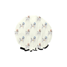 Load image into Gallery viewer, Watercolor Black White Russell Terriers Christmas Elastic Reusable Shower Caps-Accessories-Accessories, Christmas, Dog Mom Gifts, Jack Russell Terrier-2