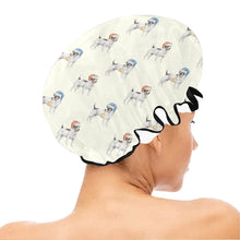 Load image into Gallery viewer, Watercolor Black White Russell Terriers Christmas Elastic Reusable Shower Caps-Accessories-Accessories, Christmas, Dog Mom Gifts, Jack Russell Terrier-4