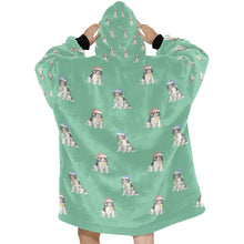 Load image into Gallery viewer, Watercolor Black White Springer Spaniel Christmas Blanket Hoodie-Blanket-Apparel, Blanket Hoodie, Blankets, Christmas, Dog Mom Gifts, English Springer Spaniel-27