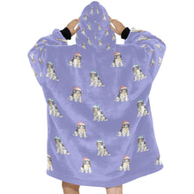 Load image into Gallery viewer, Watercolor Black White Springer Spaniel Christmas Blanket Hoodie-Blanket-Apparel, Blanket Hoodie, Blankets, Christmas, Dog Mom Gifts, English Springer Spaniel-30