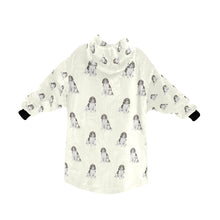 Load image into Gallery viewer, Watercolor Black White Springer Spaniels Blanket Hoodie-Blanket-Apparel, Blanket Hoodie, Blankets, Dog Mom Gifts, English Bulldog, English Springer Spaniel-13