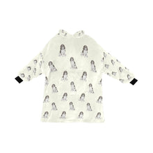Load image into Gallery viewer, Watercolor Black White Springer Spaniels Blanket Hoodie-Blanket-Apparel, Blanket Hoodie, Blankets, Dog Mom Gifts, English Bulldog, English Springer Spaniel-Ivory Cream-ONE SIZE-12