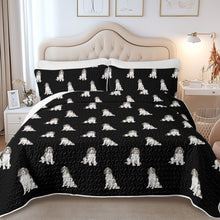 Load image into Gallery viewer, Watercolor Black White Springer Spaniels Quilted Bedding Set-Bedding-Bedding,Blankets,Christmas,Home Decor-5