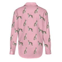 Load image into Gallery viewer, Watercolor Black White Whippets Women's Shirt-Apparel-Apparel, Dog Mom Gifts, Greyhound, Shirt, Whippet-18