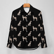 Load image into Gallery viewer, Watercolor Black White Whippets Women&#39;s Shirt-Apparel-Apparel, Dog Mom Gifts, Greyhound, Shirt, Whippet-10