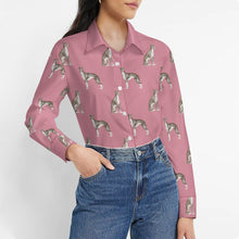 Load image into Gallery viewer, Watercolor Black White Whippets Women's Shirt-Apparel-Apparel, Dog Mom Gifts, Greyhound, Shirt, Whippet-3