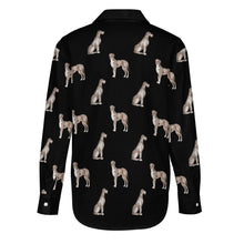 Load image into Gallery viewer, Watercolor Black White Whippets Women&#39;s Shirt-Apparel-Apparel, Dog Mom Gifts, Greyhound, Shirt, Whippet-12