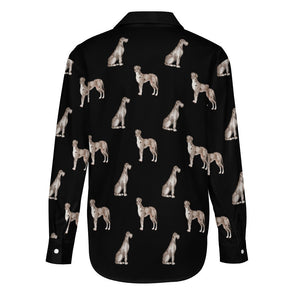 Watercolor Black White Whippets Women's Shirt-Apparel-Apparel, Dog Mom Gifts, Greyhound, Shirt, Whippet-12