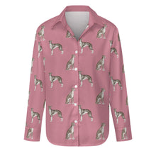 Load image into Gallery viewer, Watercolor Black White Whippets Women's Shirt-Apparel-Apparel, Dog Mom Gifts, Greyhound, Shirt, Whippet-Dusty Pink-S-20