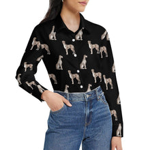 Load image into Gallery viewer, Watercolor Black White Whippets Women&#39;s Shirt-Apparel-Apparel, Dog Mom Gifts, Greyhound, Shirt, Whippet-38