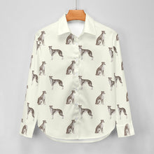 Load image into Gallery viewer, Watercolor Black White Whippets Women's Shirt-Apparel-Apparel, Dog Mom Gifts, Greyhound, Shirt, Whippet-14