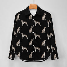 Load image into Gallery viewer, Watercolor Black White Whippets Women's Shirt-Apparel-Apparel, Dog Mom Gifts, Greyhound, Shirt, Whippet-10