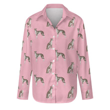 Load image into Gallery viewer, Watercolor Black White Whippets Women's Shirt-Apparel-Apparel, Dog Mom Gifts, Greyhound, Shirt, Whippet-Light Pink-S-17