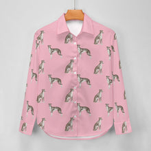 Load image into Gallery viewer, Watercolor Black White Whippets Women's Shirt-Apparel-Apparel, Dog Mom Gifts, Greyhound, Shirt, Whippet-16