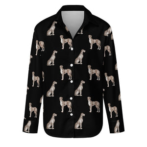 Watercolor Black White Whippets Women's Shirt-Apparel-Apparel, Dog Mom Gifts, Greyhound, Shirt, Whippet-Midnight Black-S-11