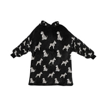 Load image into Gallery viewer, Watercolor Black/Silver Schnauzers Blanket Hoodie-Blanket-Apparel, Blanket Hoodie, Blankets, Dog Mom Gifts, Schnauzer-Midnight Black-ONE SIZE-8