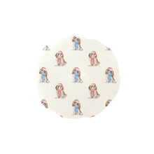 Load image into Gallery viewer, Watercolor Blenheim King Charles Spaniels Christmas Reusable Shower Caps-Accessories-Accessories, Cavalier King Charles Spaniel, Christmas, Dog Mom Gifts-Ivory White-ONE SIZE-8