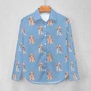 Watercolor Blenheim King Charles Spaniels Christmas Women's Shirt-Apparel-Apparel, Cavalier King Charles Spaniel, Christmas, Dog Mom Gifts, Shirt-22