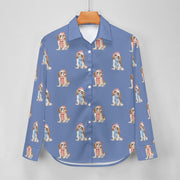 Watercolor Blenheim King Charles Spaniels Christmas Women's Shirt-Apparel-Apparel, Cavalier King Charles Spaniel, Christmas, Dog Mom Gifts, Shirt-25