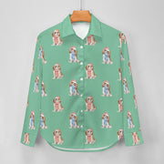 Watercolor Blenheim King Charles Spaniels Christmas Women's Shirt-Apparel-Apparel, Cavalier King Charles Spaniel, Christmas, Dog Mom Gifts, Shirt-28