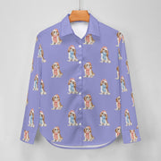 Watercolor Blenheim King Charles Spaniels Christmas Women's Shirt-Apparel-Apparel, Cavalier King Charles Spaniel, Christmas, Dog Mom Gifts, Shirt-31
