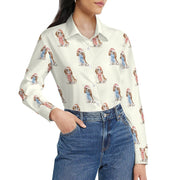 Watercolor Blenheim King Charles Spaniels Christmas Women's Shirt-Apparel-Apparel, Cavalier King Charles Spaniel, Christmas, Dog Mom Gifts, Shirt-39