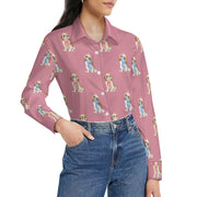 Watercolor Blenheim King Charles Spaniels Christmas Women's Shirt-Apparel-Apparel, Cavalier King Charles Spaniel, Christmas, Dog Mom Gifts, Shirt-41