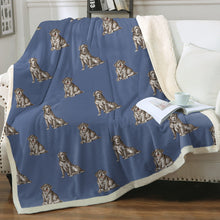 Load image into Gallery viewer, Watercolor Bliss Black Labradors Sherpa Fleece Blanket - 8 Colors-Blanket-Bedding, Black Labrador, Blankets, Home Decor, Labrador-Cornflower Blue-Single-20
