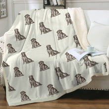 Load image into Gallery viewer, Watercolor Bliss Black Labradors Sherpa Fleece Blanket - 8 Colors-Blanket-Bedding, Black Labrador, Blankets, Home Decor, Labrador-Ivory Cream-Single-17