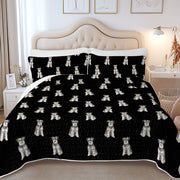 Watercolor Bliss Blue Schnauzer Quilted Bedding Set-Bedding-Bedding,Blankets,Christmas,Home Decor-5