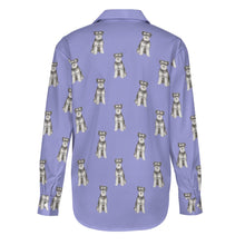 Load image into Gallery viewer, Watercolor Bliss Blue Schnauzer Women&#39;s Shirt-Apparel-Apparel, Dog Mom Gifts, Schnauzer, Shirt-33