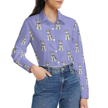 Load image into Gallery viewer, Watercolor Bliss Blue Schnauzer Women&#39;s Shirt-Apparel-Apparel, Dog Mom Gifts, Schnauzer, Shirt-45