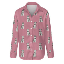 Load image into Gallery viewer, Watercolor Bliss Blue Schnauzer Women&#39;s Shirt-Apparel-Apparel, Dog Mom Gifts, Schnauzer, Shirt-S-Dusty Pink-20