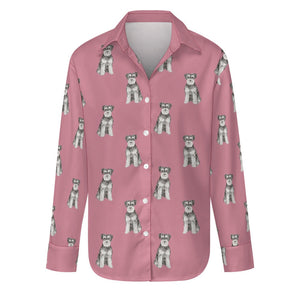 Watercolor Bliss Blue Schnauzer Women's Shirt-Apparel-Apparel, Dog Mom Gifts, Schnauzer, Shirt-S-Dusty Pink-20