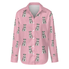 Load image into Gallery viewer, Watercolor Bliss Blue Schnauzer Women&#39;s Shirt-Apparel-Apparel, Dog Mom Gifts, Schnauzer, Shirt-S-Light Pink-17