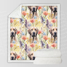 Load image into Gallery viewer, Watercolor Blossoms and Chocolate Labradors Soft Warm Fleece Blanket-Blanket-Blankets, Chocolate Labrador, Home Decor, Labrador-10