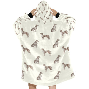 Watercolor Blue and Merle Great Danes Blanket Hoodie-Blanket-Apparel, Blanket Hoodie, Blankets, Christmas, Dog Mom Gifts, Great Dane-15