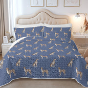 Watercolor Blue and Merle Great Danes Quilted Bedding Set-Bedding-Bedding,Blankets,Christmas,Home Decor-9