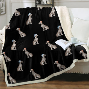 Watercolor Blue Great Dane Christmas Fleece Blanket - 8 Colors-Blanket-Bedding, Blankets, Christmas, Great Dane, Home Decor-22