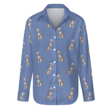 Load image into Gallery viewer, Watercolor Blue Great Dane Christmas Women&#39;s Shirt-Apparel-Apparel, Dog Mom Gifts, Great Dane, Shirt-Slate Blue-S-26