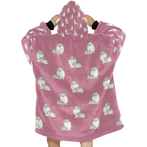 Watercolor Blue Merle Shelties Collies Blanket Hoodie-Blanket-Apparel, Blanket Hoodie, Blankets, Dog Mom Gifts, Rough Collie-16