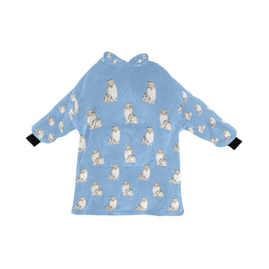 Watercolor Blue Merle Shelties Collies Blanket Hoodie-Blanket-Apparel, Blanket Hoodie, Blankets, Dog Mom Gifts, Rough Collie-17