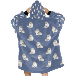 Watercolor Blue Merle Shelties Collies Blanket Hoodie-Blanket-Apparel, Blanket Hoodie, Blankets, Dog Mom Gifts, Rough Collie-22