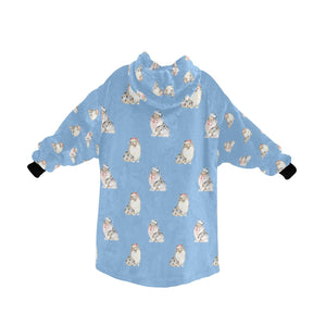 Watercolor Blue Merle Shelties Collies Christmas Blanket Hoodie-Blanket-Apparel, Blanket Hoodie, Blankets, Dog Mom Gifts, Rough Collie, Shetland Sheepdog-23