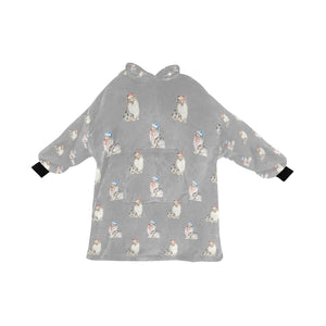 Watercolor Blue Merle Shelties Collies Christmas Blanket Hoodie-Blanket-Apparel, Blanket Hoodie, Blankets, Dog Mom Gifts, Rough Collie, Shetland Sheepdog-Parisian Gray-ONE SIZE-34