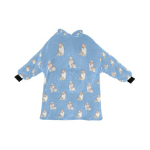 Load image into Gallery viewer, Watercolor Blue Merle Shelties Collies Christmas Blanket Hoodie-Blanket-Apparel, Blanket Hoodie, Blankets, Dog Mom Gifts, Rough Collie, Shetland Sheepdog-Sky Blue-ONE SIZE-22