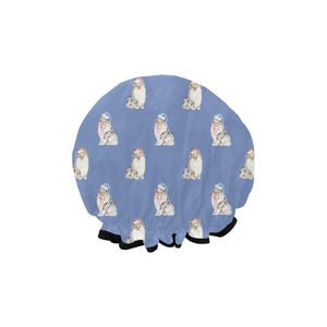 Watercolor Blue Merle Shelties Collies Christmas Elastic Reusable Shower Caps-Accessories-Accessories, Christmas, Dog Mom Gifts, Rough Collie, Shetland Sheepdog-10