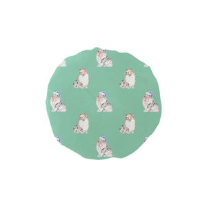 Watercolor Blue Merle Shelties Collies Christmas Elastic Reusable Shower Caps-Accessories-Accessories, Christmas, Dog Mom Gifts, Rough Collie, Shetland Sheepdog-MediumAquaMarine-ONE SIZE-13